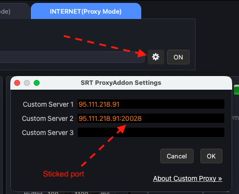 Change custom proxy